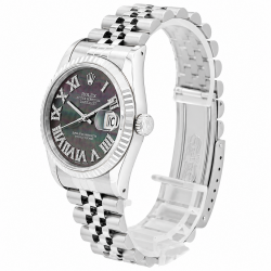 Rolex Datejust 36MM 16234 Black MOP Diamond Dial Watch